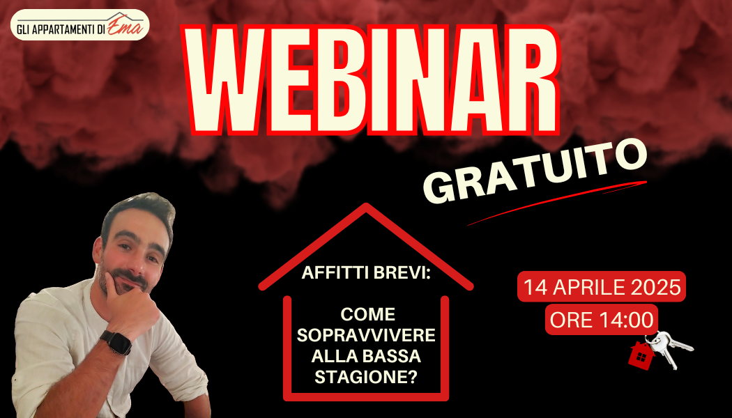 Il mio primo Webinar gratuito in arrivo il 14 aprile! Strategie da attuare in bassa stagione
